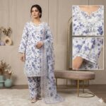 3PC Stitch Embroidery Lawn Suit for Women – Elegant Embroidered Dress | Design 34