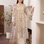3PC Stitch Embroidery Lawn Suit for Women – Elegant Embroidered Dress | Design 21