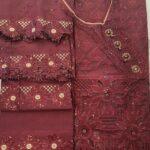 3pc Unstitched Embroidered Suit for Women – Premium Fabric | Design 02