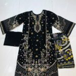 3PC Stitch Embroidery Suit for Women – Premium Ready to Wear | Design 8
