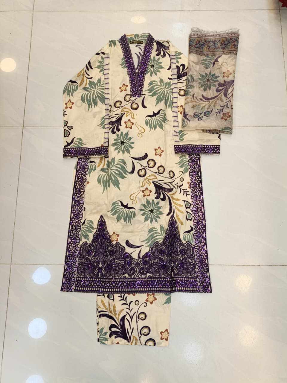 WhatsApp Image 2026-07-04 at 12.23.48 PM (1) Premium Stitched 3-Piece Embroidered Lawn Suit - Image 1