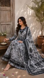 Premium Stitched 3-Piece Embroidered Lawn Suit - Image 3