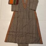 Bin Saeed 3PC Stitched Lawn Suit – Maria B Inspired A-Line Style with V-Shape Neck