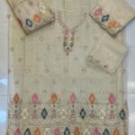 Elegant Embroidered Unstitched 3 Piece Lawn Suit with Hand Embellished Neckline