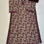 Bin Saeed 3PC Stitched Lawn Suit – Maria B Inspired A-Line Style with V-Shape Neck 1