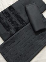 3 Piece Marina Suit, Velvet Apling – Premium Unstitched Winter Collection