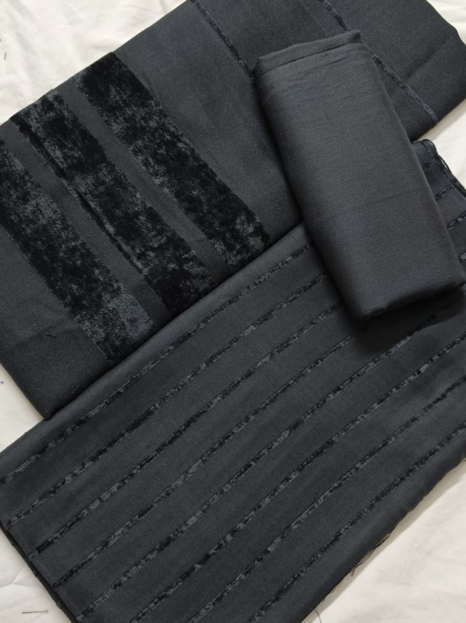 WhatsApp Image 2026-07-29 at 6.51.48 PM 3 Piece Marina Suit, Velvet Apling – Premium Unstitched Winter Collection - Image 1