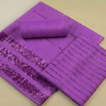 3 Piece Marina Suit, Velvet Apling – Premium Unstitched Winter Collection