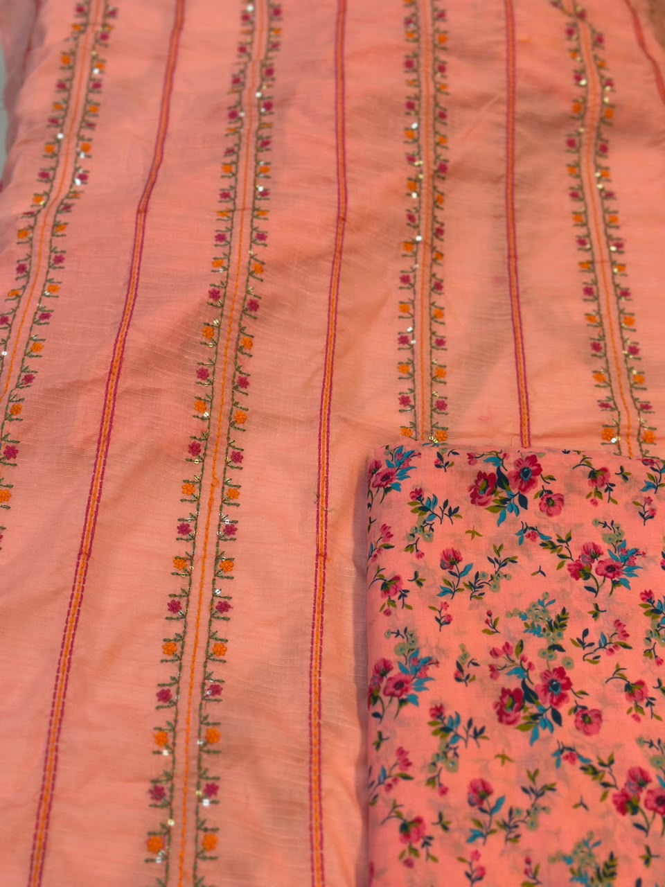 WhatsApp Image 2026-08-06 at 6.11.32 PM (2) Piece Embroidered Lawn Suit with Printed Trouser - Image 1