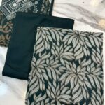 Elegant Floral & Geometric Printed 3-Piece Suit Fabric Set