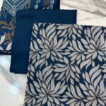 Elegant Floral & Geometric Printed 3-Piece Suit Fabric Set