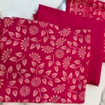 Elegant Floral & Geometric Printed 3-Piece Suit Fabric Set