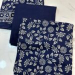 Elegant Floral & Geometric Printed 3-Piece Suit Fabric Set