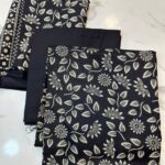 Elegant Floral & Geometric Printed 3-Piece Suit Fabric Set