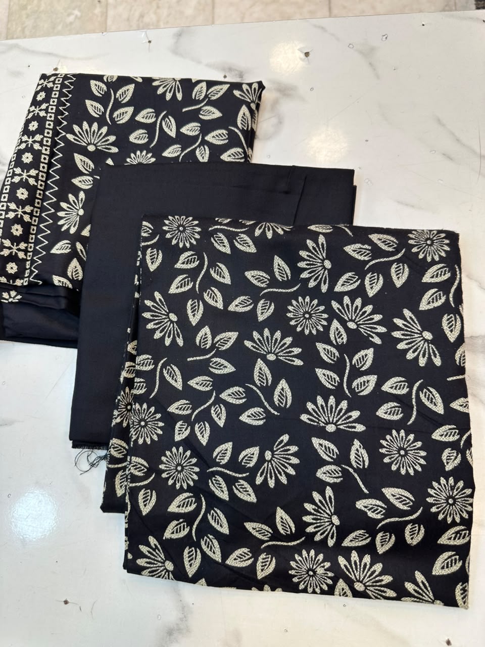 WhatsApp Image 2026-08-08 at 6.30.30 PM Elegant Floral & Geometric Printed 3-Piece Suit Fabric Set - Image 1