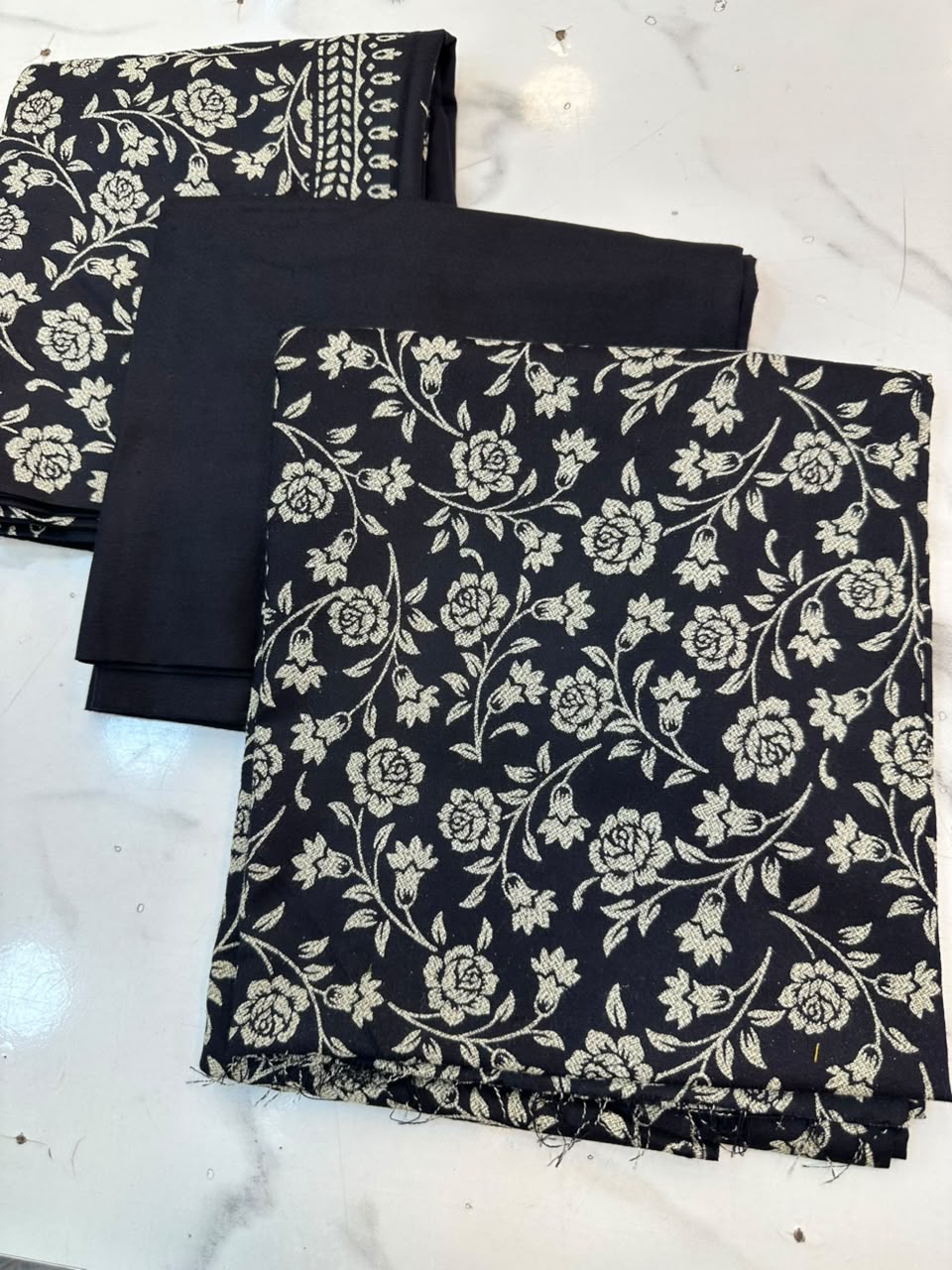 WhatsApp Image 2026-08-08 at 6.30.31 PM (1) Elegant Floral & Geometric Printed 3-Piece Suit Fabric Set - Image 1