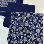 Elegant Floral & Geometric Printed 3-Piece Suit Fabric Set