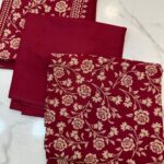 Elegant Floral & Geometric Printed 3-Piece Suit Fabric Set (Copy)