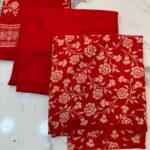Elegant Floral & Geometric Printed 3-Piece Suit Fabric Set
