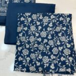 Elegant Floral & Geometric Printed 3-Piece Suit Fabric Set