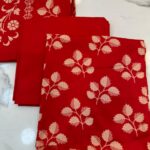 Elegant Floral & Geometric Printed 3-Piece Suit Fabric Set