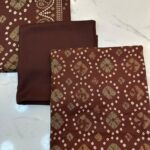 Elegant Floral & Geometric Printed 3-Piece Suit Fabric Set