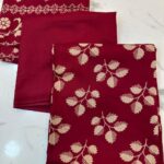 Elegant Floral & Geometric Printed 3-Piece Suit Fabric Set