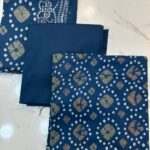 Elegant Floral & Geometric Printed 3-Piece Suit Fabric Set
