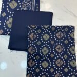 Elegant Floral & Geometric Printed 3-Piece Suit Fabric Set
