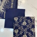Elegant Floral & Geometric Printed 3-Piece Suit Fabric Set