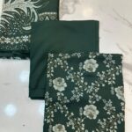 Elegant Floral & Geometric Printed 3-Piece Suit Fabric Set
