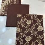 Elegant Floral & Geometric Printed 3-Piece Suit Fabric Set