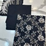 Elegant Floral & Geometric Printed 3-Piece Suit Fabric Set