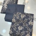 Elegant Floral & Geometric Printed 3-Piece Suit Fabric Set
