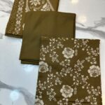 Elegant Floral & Geometric Printed 3-Piece Suit Fabric Set