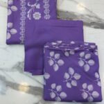 Elegant Floral & Geometric Printed 3-Piece Suit Fabric Set