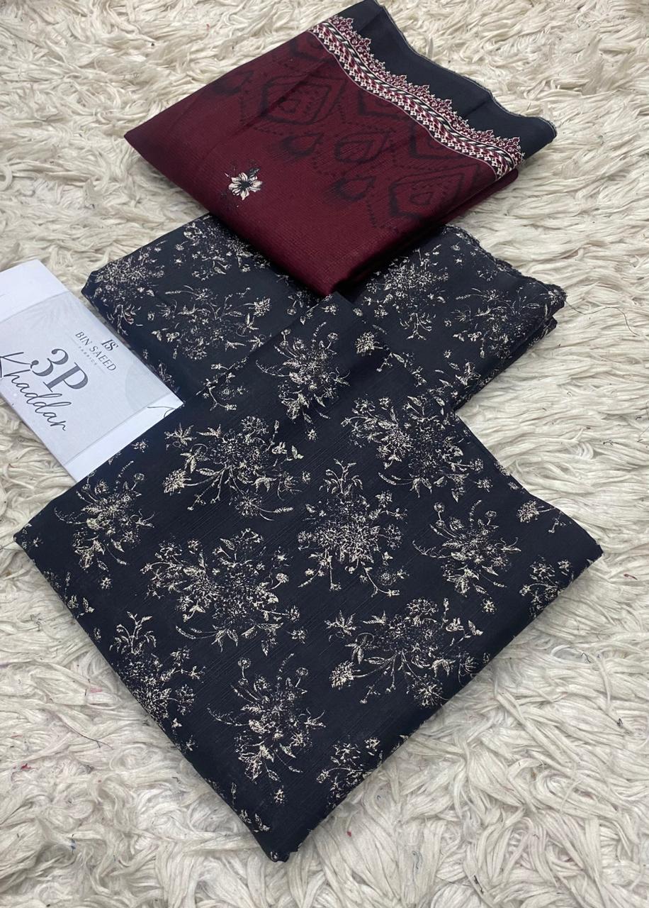 WhatsApp Image 2026-09-07 at 10.31.34 PM (1) Bin Saeed 3-Piece Printed Khaddar Suit - Image 1