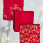 Printed 3-Piece Unstitched Suit with Plain Trouser