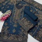Premium Printed Wool 3-Piece Unstitched Suit Collection – Traditional Paisley & Floral Border Design