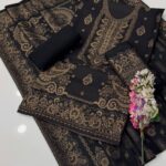 Premium Printed Wool 3-Piece Unstitched Suit Collection – Traditional Paisley & Floral Border Design