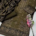 Premium Printed Wool 3-Piece Unstitched Suit Collection – Traditional Paisley & Floral Border Design