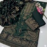 Premium Printed Wool 3-Piece Unstitched Suit Collection – Traditional Paisley & Floral Border Design