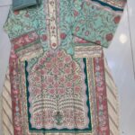 Stitched 3-Piece Printed Kaftan Suit