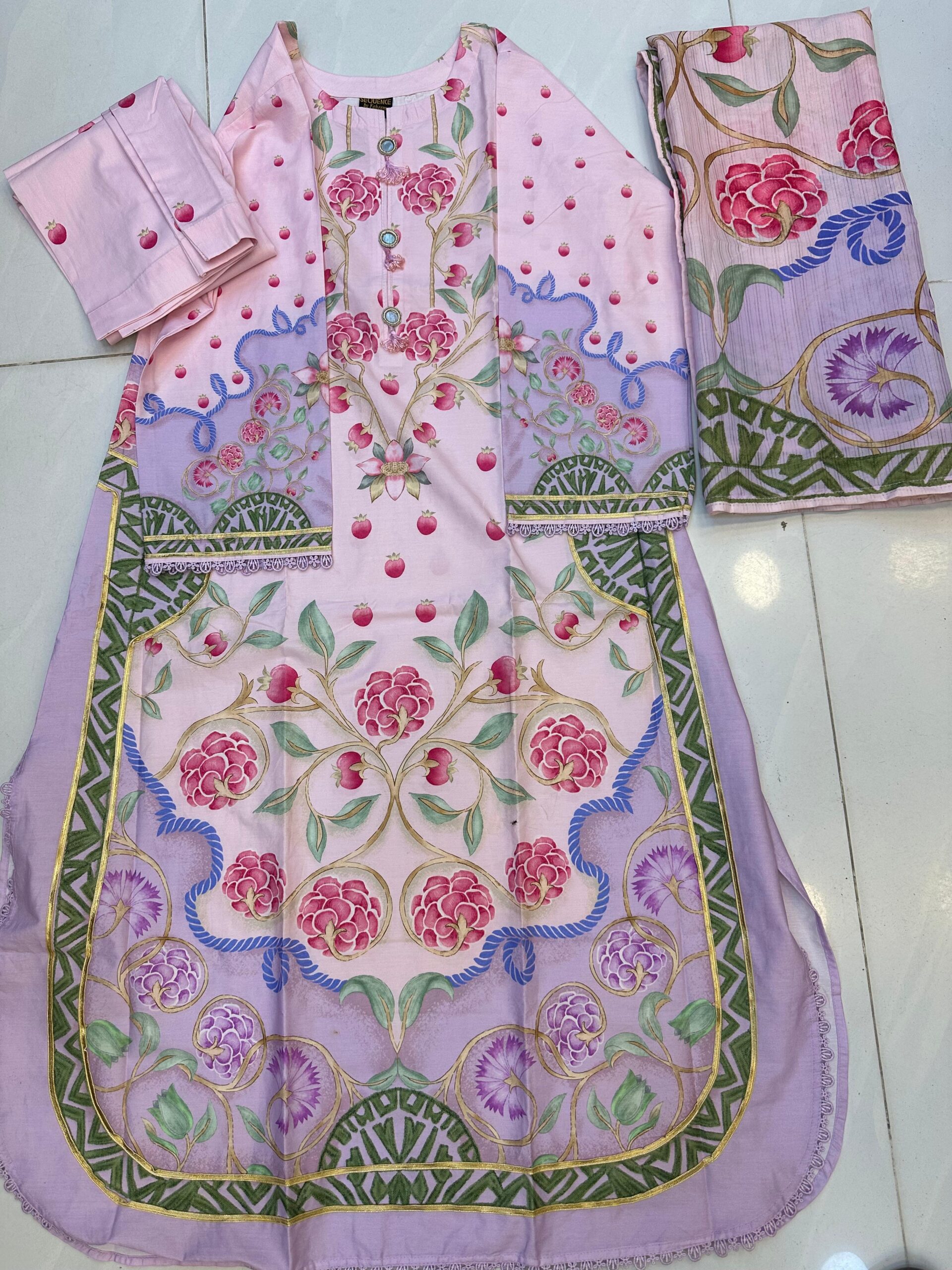 WhatsApp Image 2026-09-13 at 20.53.36 Stitched 3-Piece Printed Kaftan Suit - Image 1