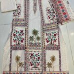 Stitched 3-Piece Printed Kaftan Suit