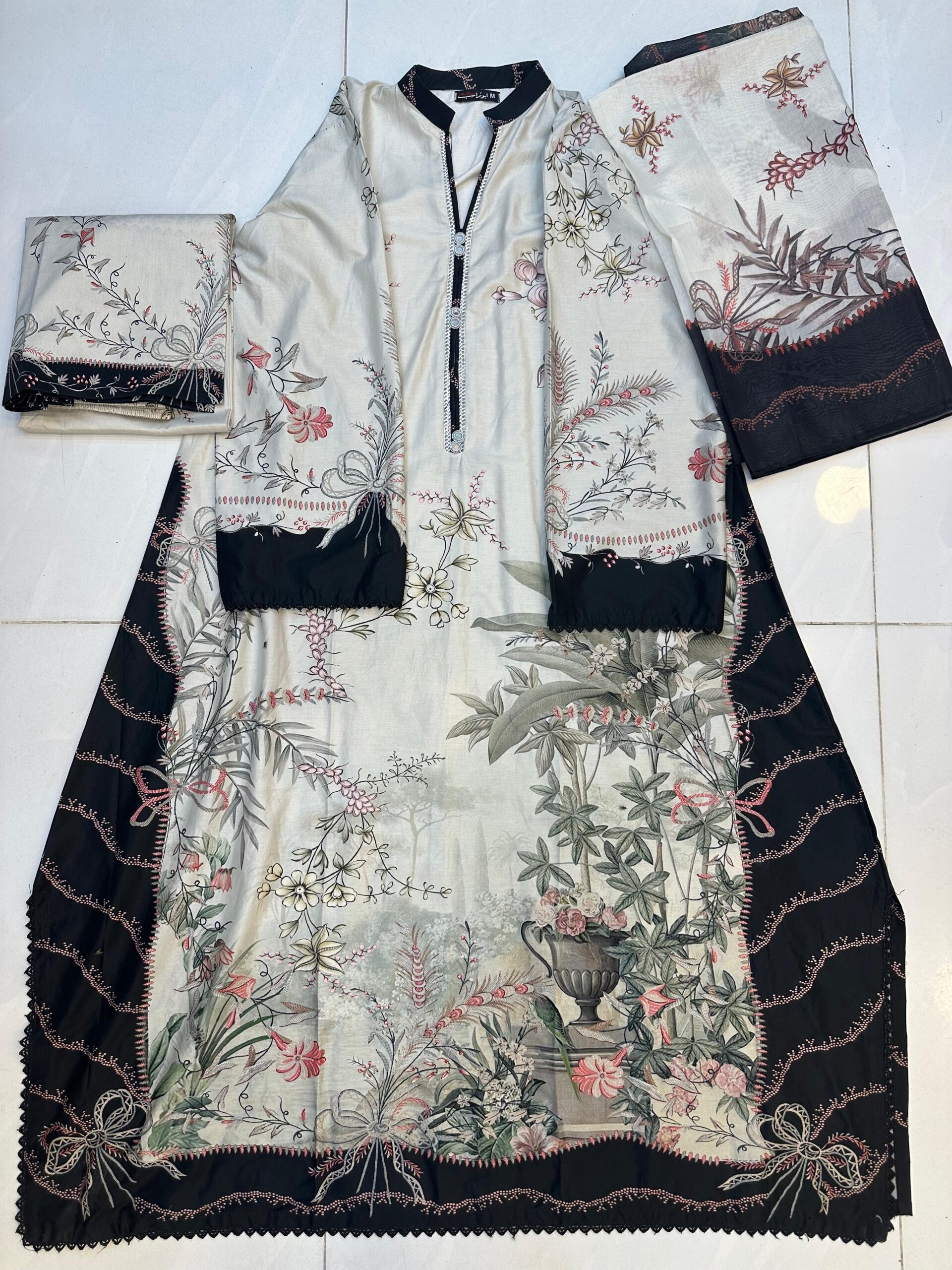 WhatsApp Image 2026-09-13 at 20.53.37 (2) Stitched 3-Piece Printed Kaftan Suit - Image 1