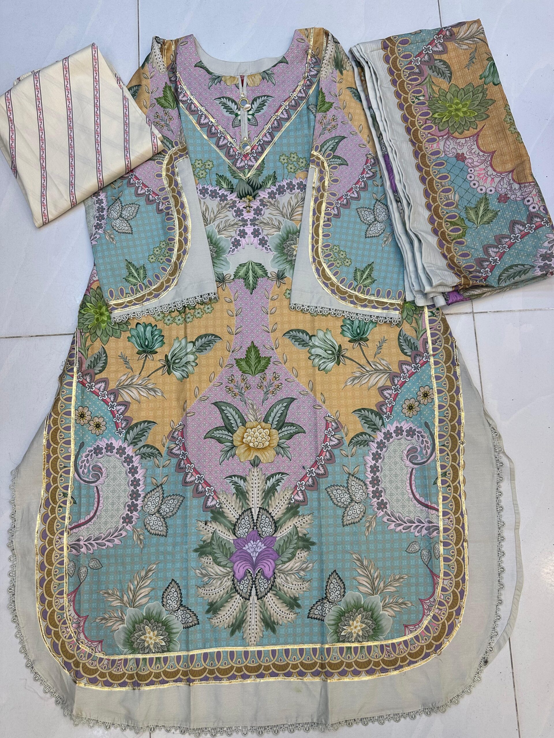 WhatsApp Image 2026-09-13 at 20.53.37 Stitched 3-Piece Printed Kaftan Suit - Image 1