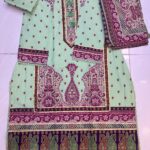 Stitched 3-Piece Printed Kaftan Suit