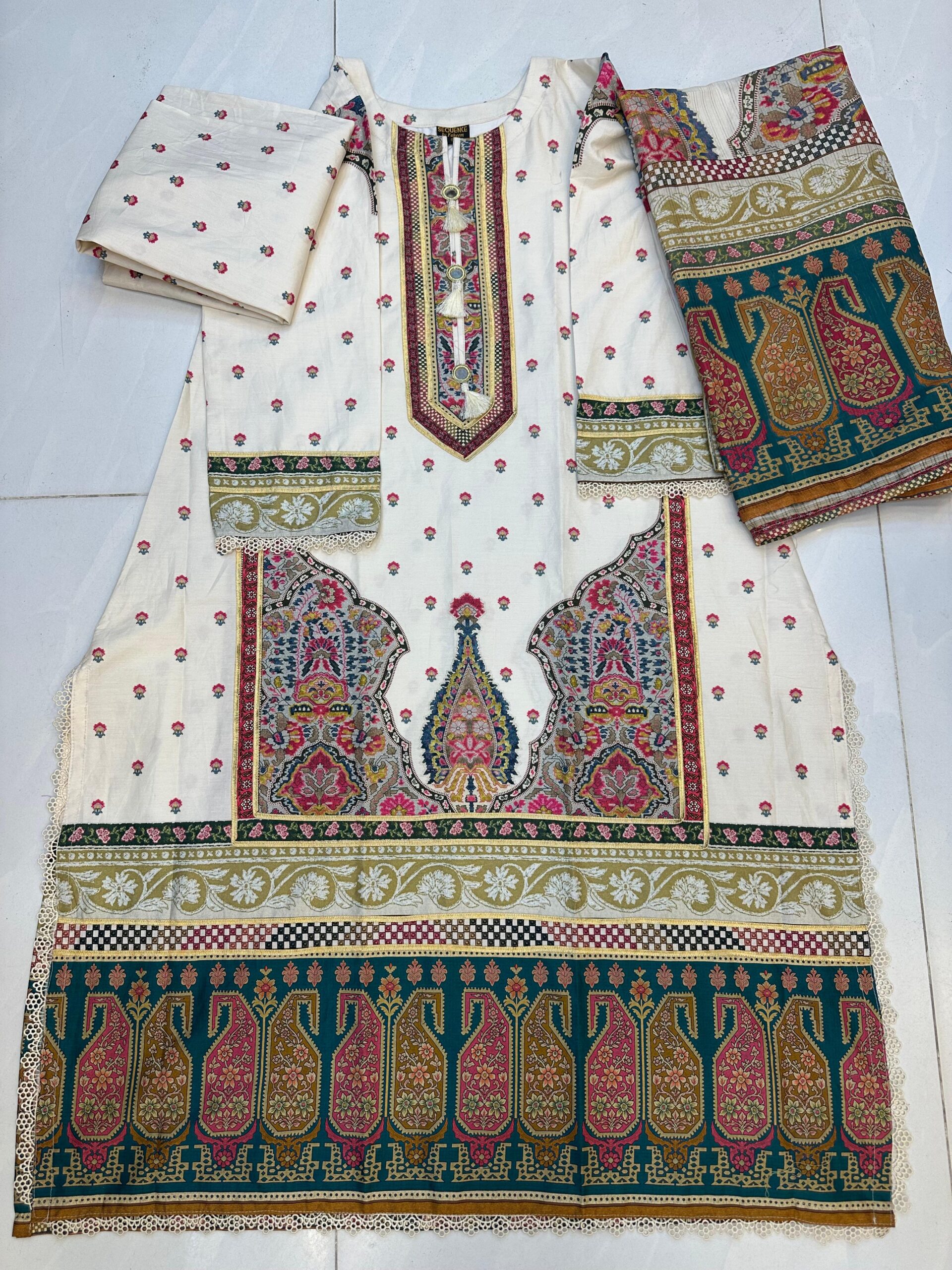 WhatsApp Image 2026-09-13 at 20.53.39 (1) Stitched 3-Piece Printed Kaftan Suit - Image 1