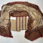 Premium Beige Pashmina Wool Printed 3-Piece Unstitched Suit with Matching Shawl